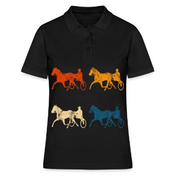 Trotter courses de trot dans un style rétro ou vintage - Polo Femme - noir - Devant - Ailine (174cm)