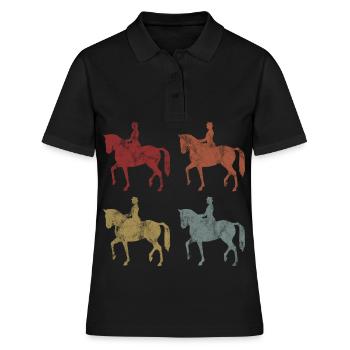 Dressage Cavalier de dressage Cheval d’équitation - Polo Femme - noir - Devant - Ailine (174cm)