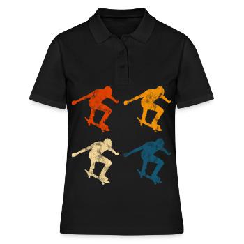 Skateboarder Skateboard Skater Skate Skateing - Polo Femme - noir - Devant - Ailine (174cm)