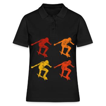 Skateboarder Skateboard Skater Skate Skateing - Polo Femme - noir - Devant - Ailine (174cm)