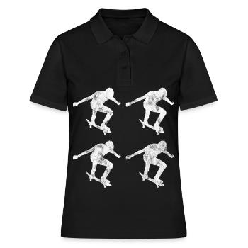 Skateboarder Skateboard Skater Skate Skateing - Polo Femme - noir - Devant - Ailine (174cm)
