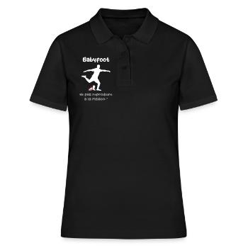 Babyfoot, jeu de mot amusant et original - Polo Femme - noir - Devant - Ailine (174cm)