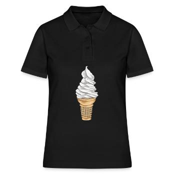Softeis Eistüte Eisdiele - Frauen Polo Shirt - Schwarz - Vorne - Ailine (174cm)