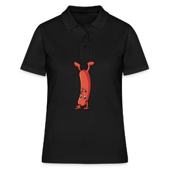 Saucisse qui fait un support à main - Polo Femme - noir - Devant - Ailine (174cm)