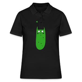 Gurke - Frauen Polo Shirt - Schwarz - Vorne - Ailine (174cm)