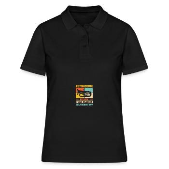 Tiefes Blech Marschieren Bariton Euphonium - Frauen Polo Shirt - Schwarz - Vorne - Ailine (174cm)