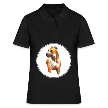 Alano Espanol Dog Aquarelle Sketch Illustration - Polo Femme - noir - Devant - Ailine (174cm)