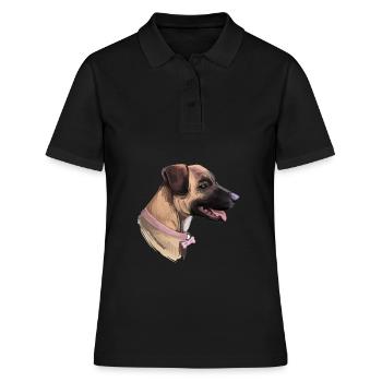 Treeing Tennessee Brindle Hund Aquarell Illustrat - Frauen Polo Shirt - Schwarz - Vorne - Ailine (174cm)