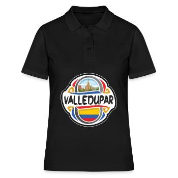 Valledupar Colombia Flag Travel Souvenir Badge Sta - Women's Polo Shirt - black - Front - Ailine (174cm)