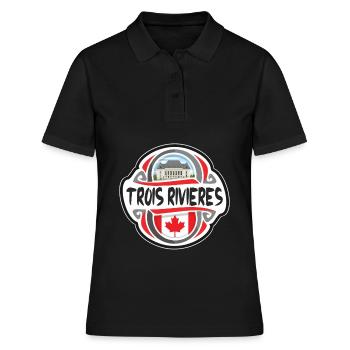 Trois Rivieres Canada Flag Travel Souvenir Badge S - Women's Polo Shirt - black - Front - Ailine (174cm)