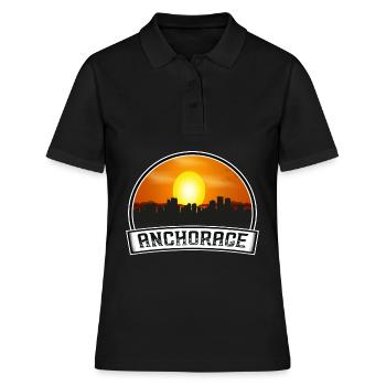 Anchorage Alaska États-Unis Skyline Vintage Sunset Travel - Polo Femme - noir - Devant - Ailine (174cm)