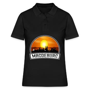 Magdebourg Allemagne Skyline Vintage Sunset Travel So - Polo Femme - noir - Devant - Ailine (174cm)