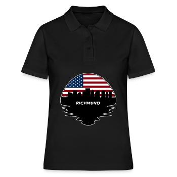 Richmond Virginie États-Unis Flag Skyline Silhouette - Polo Femme - noir - Devant - Ailine (174cm)