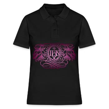 IHS, Jesus Christ, ancient illustration, hope - Women's Polo Shirt - black - Front - Ailine (174cm)