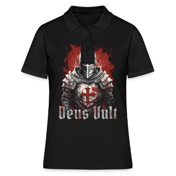 Deus Vult Kreuzritter Tempelritter Mittelalter - Frauen Polo Shirt - Schwarz - Vorne - Ailine (174cm)