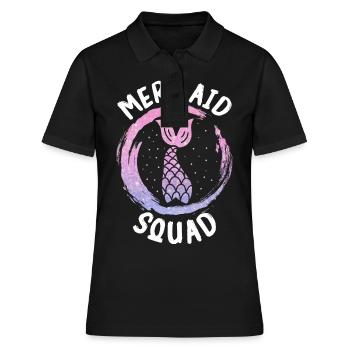 Meerjungfrau Fabel Meerjungfrauen Märchen - Frauen Polo Shirt - Schwarz - Vorne - Ailine (174cm)