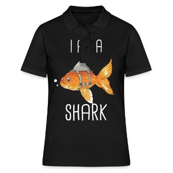 Hai Ozean Tigerhai Tier Fisch - Frauen Polo Shirt - Schwarz - Vorne - Ailine (174cm)