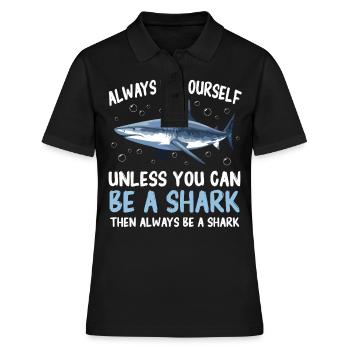 Hai Ozean Tigerhai Tier Fisch - Frauen Polo Shirt - Schwarz - Vorne - Ailine (174cm)