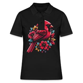 Cardinal Rouge Cardinal Oiseau Rouge Cardinal - Polo Femme - noir - Devant - Ailine (174cm)
