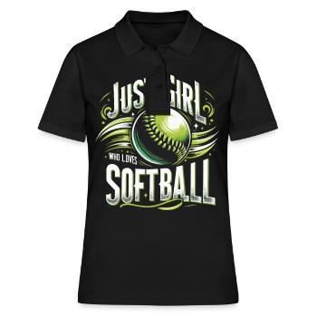 Softball Sports Joueurs de softball - Polo Femme - noir - Devant - Ailine (174cm)