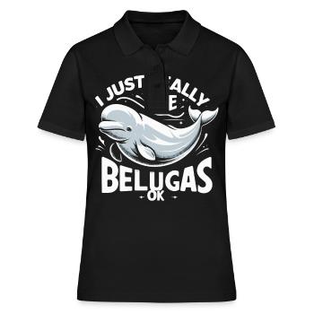 Beluga Wal Ozean Belugas Wale - Frauen Polo Shirt - Schwarz - Vorne - Ailine (174cm)