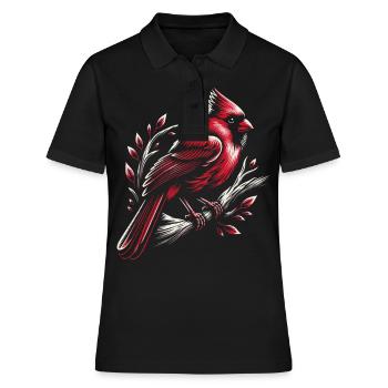 Cardinal Rouge Cardinal Oiseau Rouge Cardinal - Polo Femme - noir - Devant - Ailine (174cm)