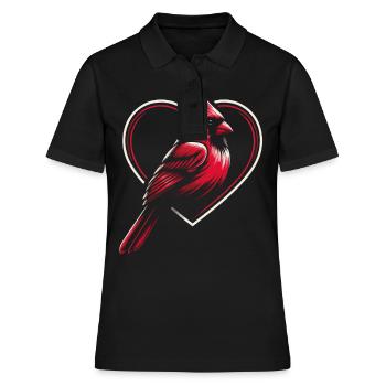 Cardinal Rouge Cardinal Oiseau Rouge Cardinal - Polo Femme - noir - Devant - Ailine (174cm)