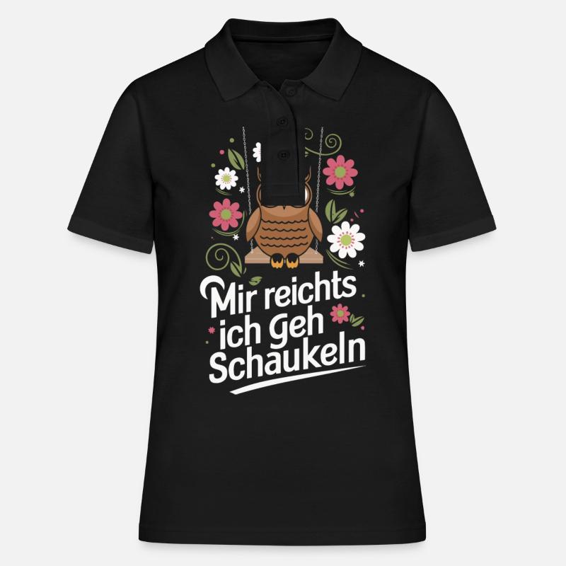 Nachteule Eule Eulen Vogel - Frauen Polo Shirt - Schwarz