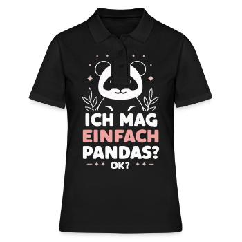 Panda Panda Ours Pandas - Polo Femme - noir - Devant - Ailine (174cm)