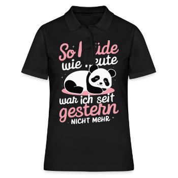 Panda Panda Ours Pandas - Polo Femme - noir - Devant - Ailine (174cm)