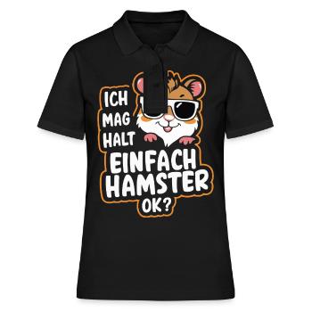 Hamster Hamster doré Hamster nain - Polo Femme - noir - Devant - Ailine (174cm)