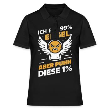 Funny Funny Funny Saying Funny Clothing - Women's Polo Shirt - black - Front - Ailine (174cm)