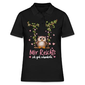 oiseau de nuit hibou hibou oiseau - Polo Femme - noir - Devant - Ailine (174cm)