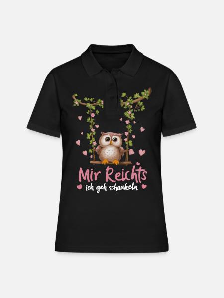 Nachteule Eule Eulen Vogel - Frauen Polo Shirt - Schwarz