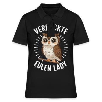 oiseau de nuit hibou hibou oiseau - Polo Femme - noir - Devant - Ailine (174cm)