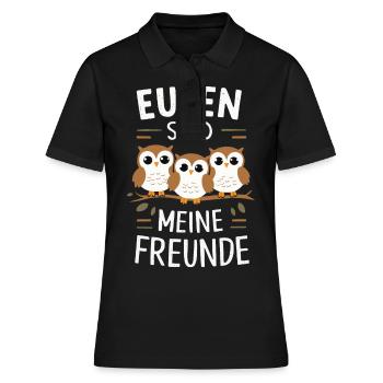 oiseau de nuit hibou hibou oiseau - Polo Femme - noir - Devant - Ailine (174cm)