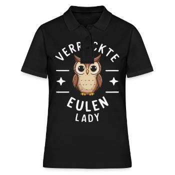 oiseau de nuit hibou hibou oiseau - Polo Femme - noir - Devant - Ailine (174cm)