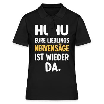 Funny Funny Funny Saying Funny Clothing - Women's Polo Shirt - black - Front - Ailine (174cm)