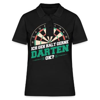 Darts Darts Darts Players Darts - Women's Polo Shirt - black - Front - Ailine (174cm)