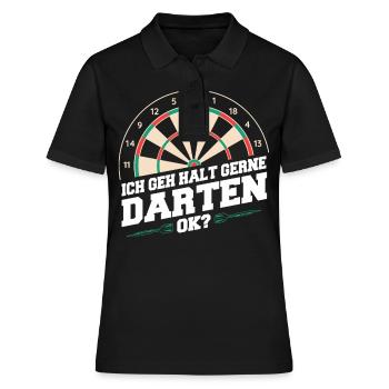 Darts Darts Darts Players Darts - Women's Polo Shirt - black - Front - Ailine (174cm)