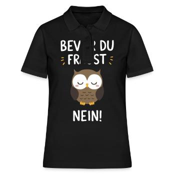 oiseau de nuit hibou hibou oiseau - Polo Femme - noir - Devant - Ailine (174cm)