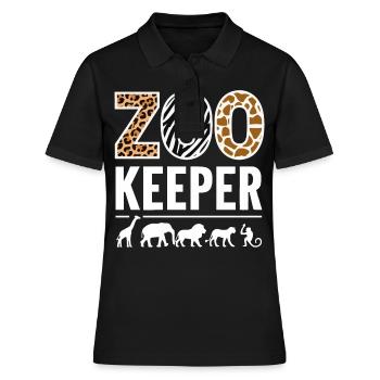 Animaux du zoo Gardien de zoo - Polo Femme - noir - Devant - Ailine (174cm)