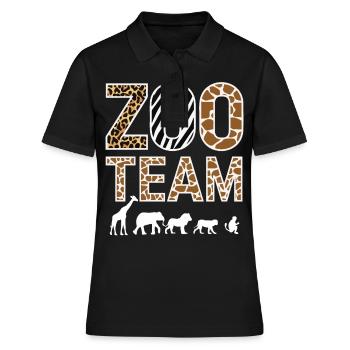 Animaux du zoo Gardien de zoo - Polo Femme - noir - Devant - Ailine (174cm)
