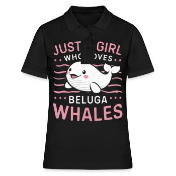 Beluga Wal Ozean Belugas Wale - Frauen Polo Shirt - Schwarz - Vorne - Ailine (174cm)