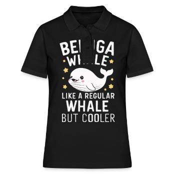 Beluga Wal Ozean Belugas Wale - Frauen Polo Shirt - Schwarz - Vorne - Ailine (174cm)