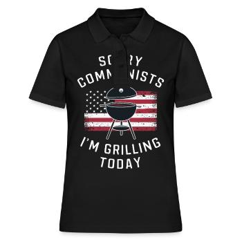Grill Grillen Griller BBQ Barbecue - Frauen Polo Shirt - Schwarz - Vorne - Ailine (174cm)