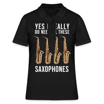 Saxophone Saxophone - Women's Polo Shirt - black - Front - Ailine (174cm)