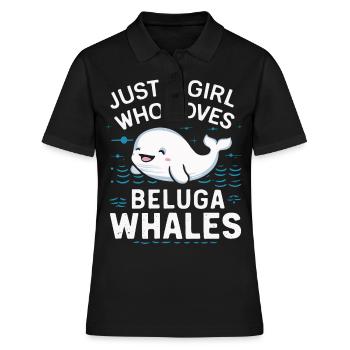 Béluga Océan Bélugas Baleines - Polo Femme - noir - Devant - Ailine (174cm)