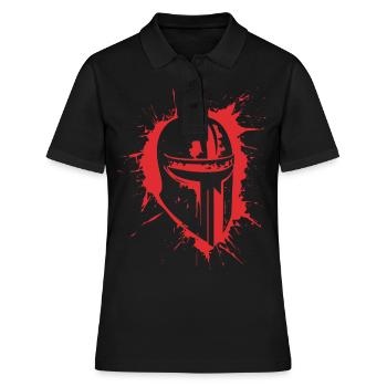 Kreuzritter Tempelritter Mittelalter - Frauen Polo Shirt - Schwarz - Vorne - Ailine (174cm)