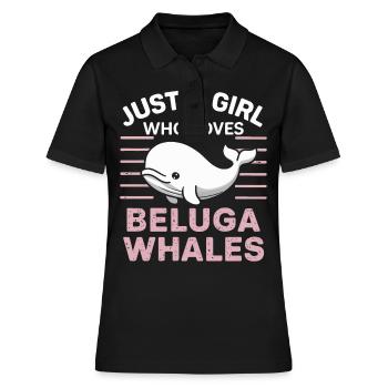 Beluga Wal Ozean Belugas Wale - Frauen Polo Shirt - Schwarz - Vorne - Ailine (174cm)